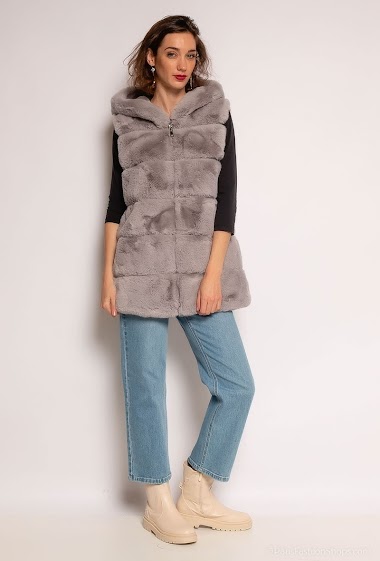 Wholesaler SENSATIONS POUR ELLE - Fur puffer jacket