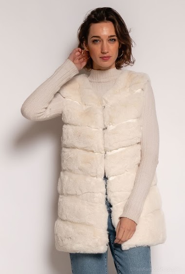 Großhändler SENSATIONS POUR ELLE - Sleeveless fur jacket
