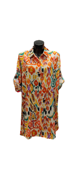 Grossiste SEVEN SEPT - chemise long mitif multicolores