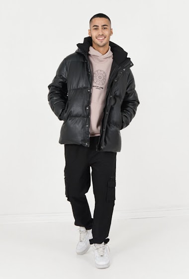 Großhändler Sixth June Paris - Quilted faux leather puffer jacket Black