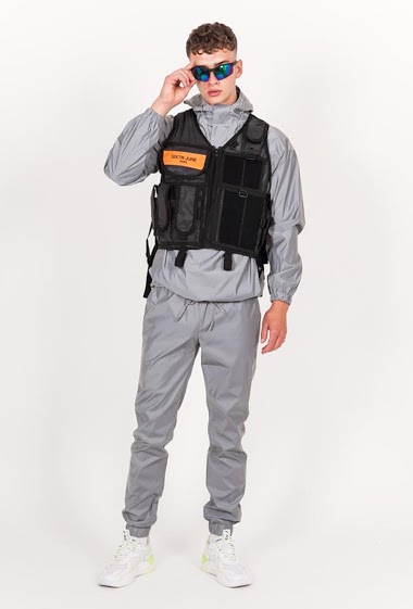 Black propaganda reflective tactical vest