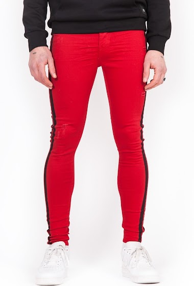 Großhändler Sixth June Paris - Red black double band jeans