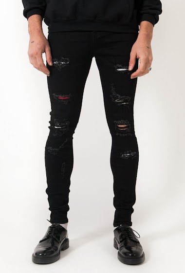 Großhändler Sixth June Paris - Black ripped printed jeans