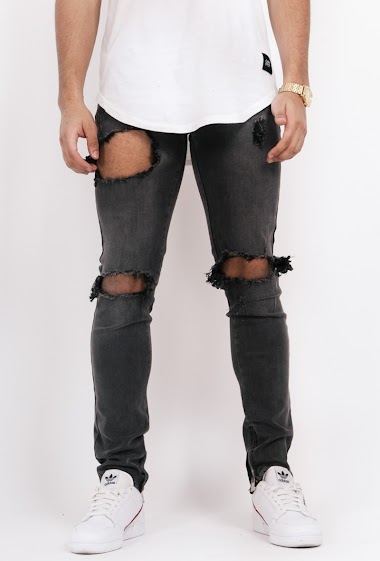 Wholesaler Sixth June Paris - Gray ripped skinny jeans