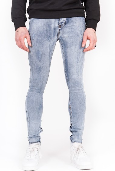 Wholesalers Sixth June - Destroyed blue jeans with zips