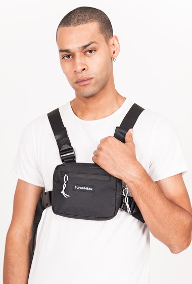 Mini black logo chest bag