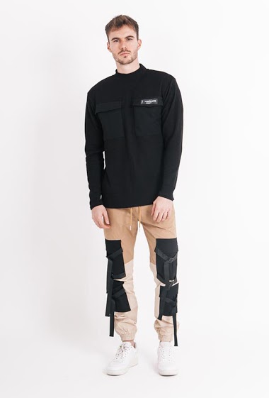 Großhändler Sixth June - Tactical cargo pants with beige straps