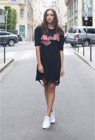 Mayorista Sixth June Paris - Sixth June embroidered roses destroyed Dress black