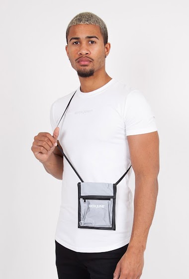 Gray reflective shoulder bag