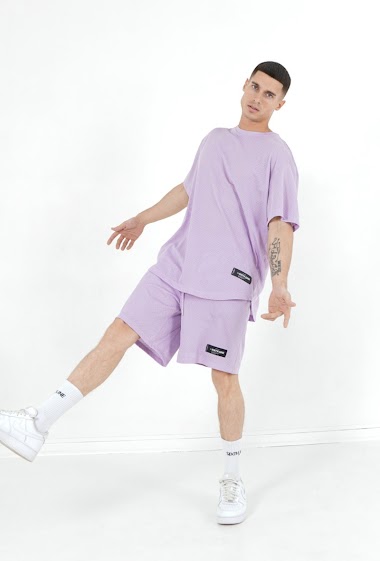 Wholesaler Sixth June Paris - Logo mesh shorts Light purple