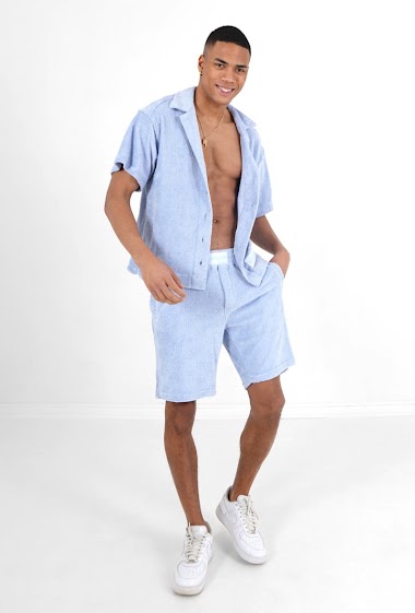 Wholesaler Sixth June Paris - Monogram towel shorts Blue