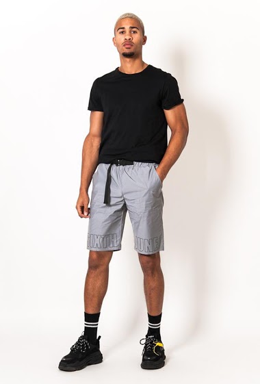 Reflective gray logo shorts