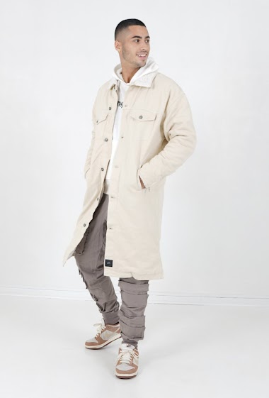 Großhändler Sixth June - Long beige lined denim jacket