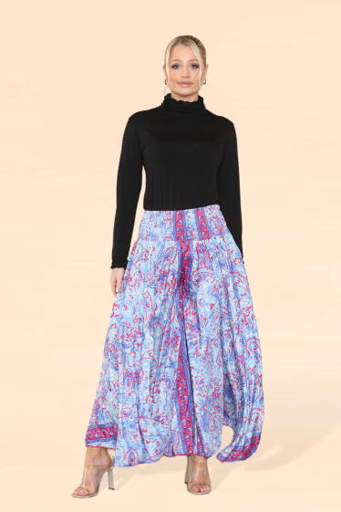 Mayorista SK MODE - Colección Verano 2024 - Falda pantalón de mujer con rosetas florales grandes