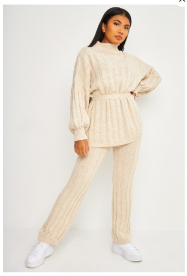 Wholesaler SK MODE - Knit wool set BELT trendy ENSLAB