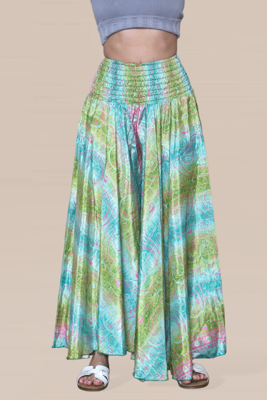 Wholesaler SK MODE - Summer bohemian cashmere print high waist pants Ref. AMSK-205G-P5