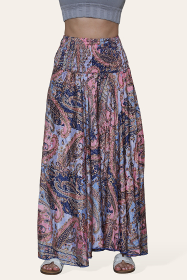 Wholesaler SK MODE - High-waisted paisley print pants Summer collection Ref. AMSK205G-P4