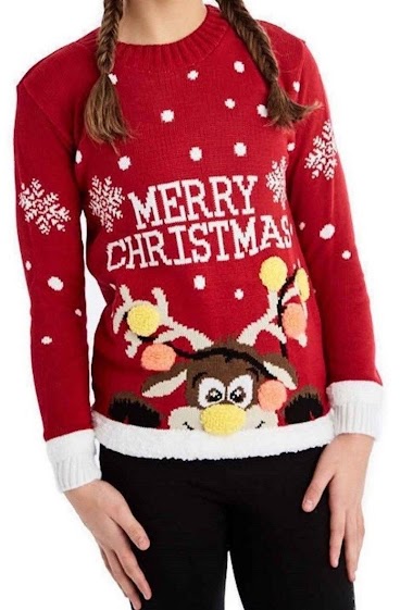 Wholesaler SK MODE - Christmas sweater Merry Christmas woman Christmas party Rennes MCJENF-SS
