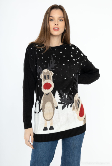 Großhändler SK MODE - Weihnachtspullover für Damen. Sweat-Shirt / Milou-Weste / CBH-Weste-Pullover