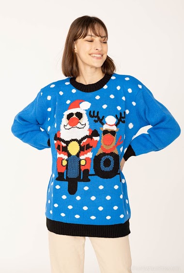 Wholesaler SK MODE - Christmas sweater for Female. Sweat Shirt / Snowy Cardigen / Pull SWSANTA cardigan