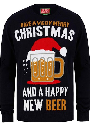 Wholesaler SK MODE - Christmas sweater for men. Sweat Shirt / Snowy Cardigen / Pull HAVMC-BEER cardigan