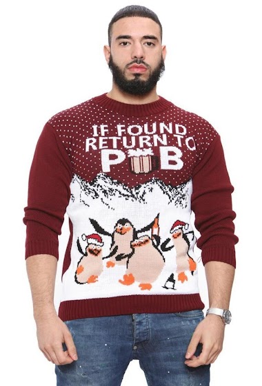 Wholesaler SK MODE - Christmas sweater for men. Sweat Shirt / Snowy Cardigen / Pull PUB cardigan