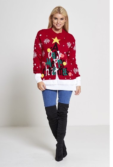 Wholesaler SK MODE - Christmas sweater woman a very merry christmas vsc