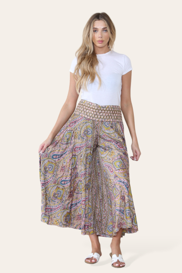 Wholesaler SK MODE - Ref BM 250Tsk: skirt pants reflective belt gold feather design