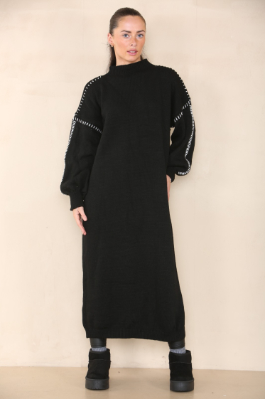 Référence RSLISK : Robe pull longue d'hiver à manches longues SK MODE