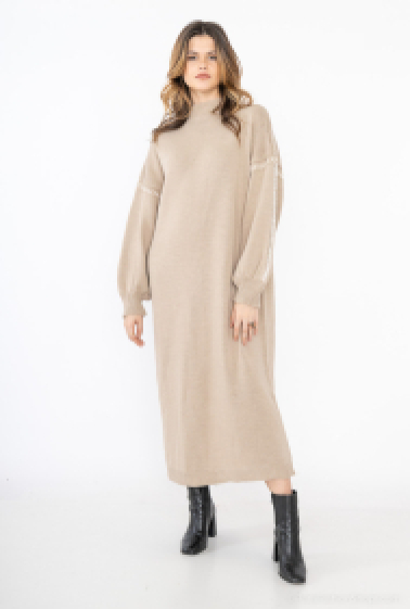 Wholesaler SK MODE - Reference RSLISK: Long winter sweater dress with long sleeves