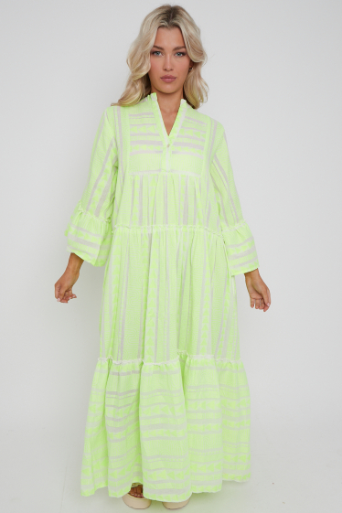 Wholesaler SK MODE - Long sleeve dress with basic neon arrow design (25045SK)