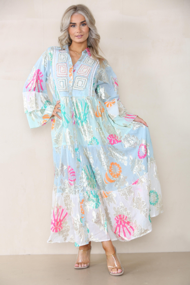 Wholesaler SK MODE - Long sleeve babydoll dress for Rosace, long sleeves SK9117
