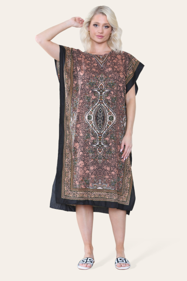 Wholesaler SK MODE - Elegant kaftan dress, ethnic print, loose cut, Ref- SK7003