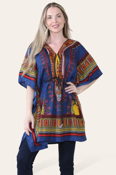 Grossiste SK MODE - Robe Caftan motif tropicale style africain grande taille Ref SK102S