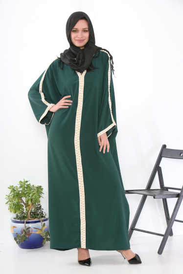 Mayorista SK MODE - Vestido de lujo con escote en pico y manga larga, adornado SKX16045