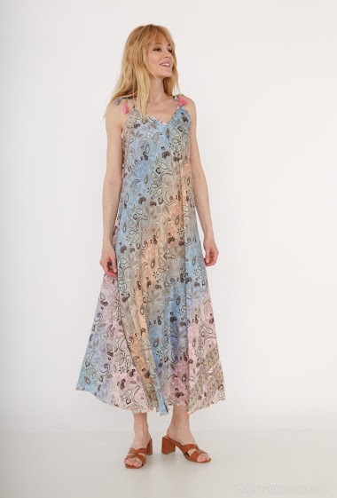 Wholesaler SK MODE - Dress sleeveless shoulder strap dress with a fading color SK#4