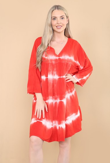 Wholesaler SK MODE - Tunic dress Woman tie dye tunic 2023 fashion short sleeve summer noida 7013
