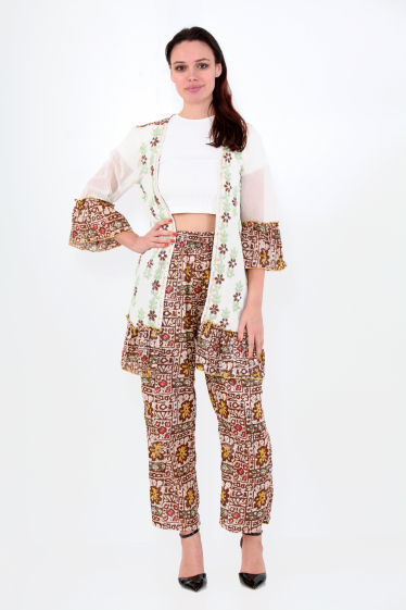 Wholesaler SK MODE - Women's two-piece jacket with pants, floral print set REF- 6170