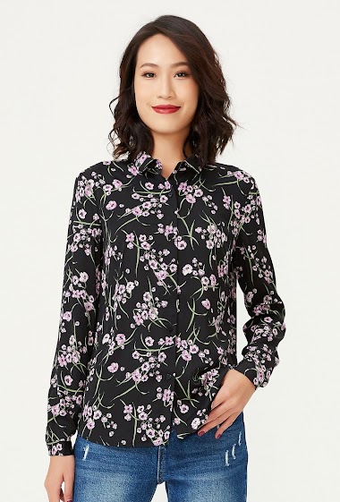 Wholesaler Smart and Joy - Floral print straight fit shirt