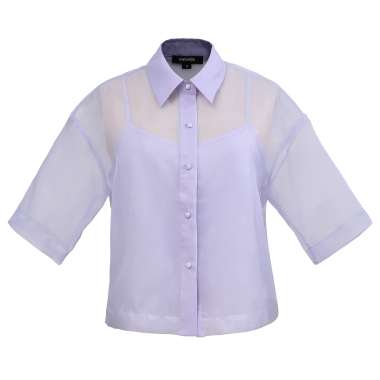 Wholesaler Smart and Joy - Morning Glow Shirt in Lavender Chiffon
