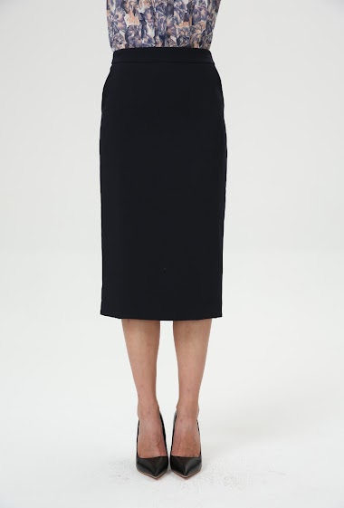 Wholesaler Smart and Joy - Straight midi skirt with back slit