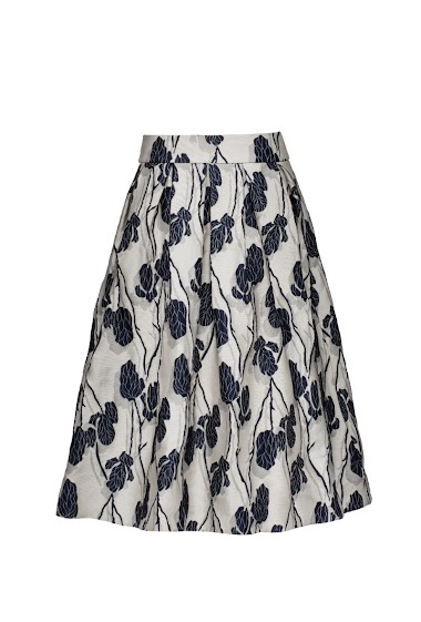 Wholesaler Smart and Joy - Puffy midi skirt in floral jacquard