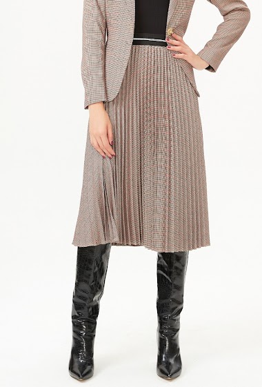 Wholesaler Smart and Joy - Pleated skirt and contrast elastic waist