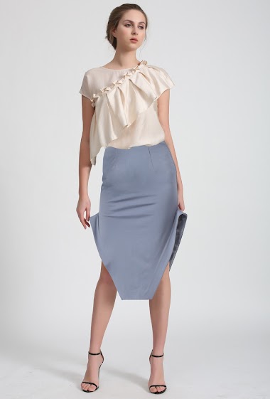 Wholesaler Smart and Joy - High side slits pencil skirt