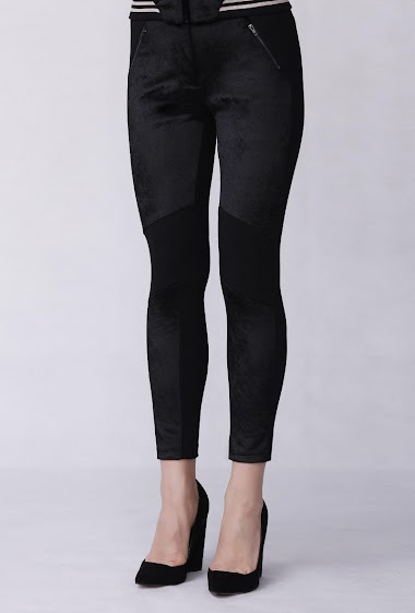 Wholesaler Smart and Joy - Slim-fit sheathing jersey pants with faux horsehair yoke