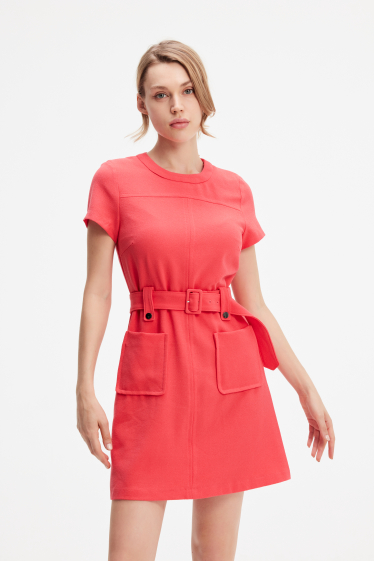 Wholesaler Smart and Joy - Patch pockets short dress