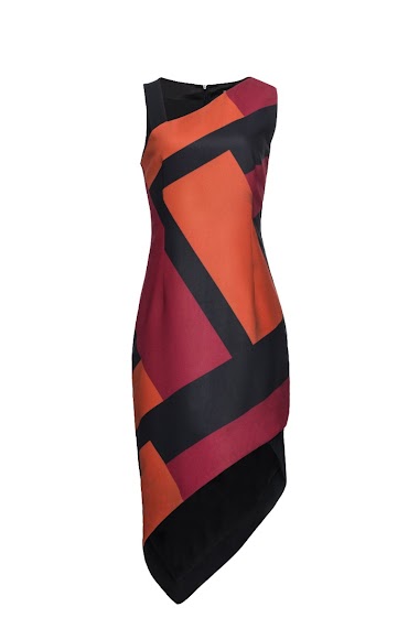 Wholesaler Smart and Joy - Asymmetric dress with geometric print