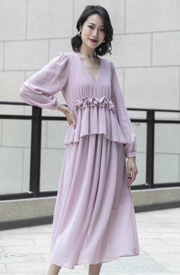 Wholesaler Smart and Joy - Chiffon flared bohemian dress