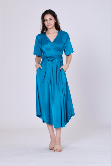 Wholesaler Smart and Joy - Blue wrap dress