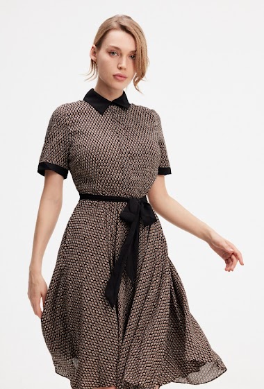 Wholesaler Smart and Joy - Shirt dress with contrasted collar